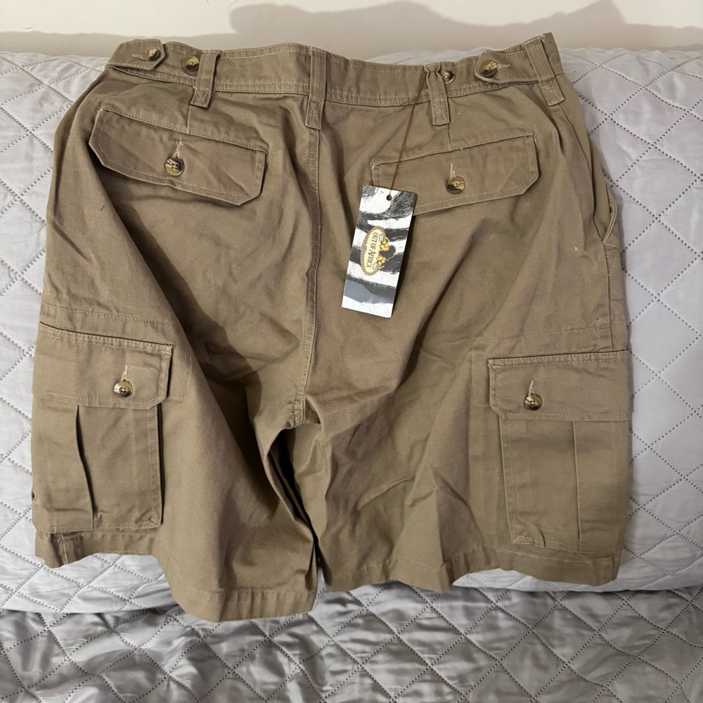 Vintage Super Rare Out Of Africa Cargo Shorts Canvas Size M Khaki 100% Cotton